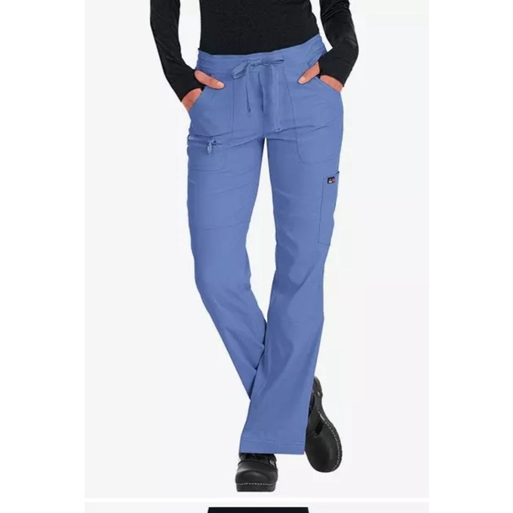 KOI Lite Blue Slim Fit Mechanical Stretch Scrub Pants Size Medium